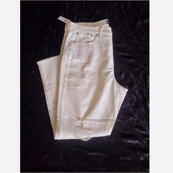 GAP High Rise Vintage Slim Distressed Jeans WHITE Size 8/29 SHORT - Picture 5 of 6